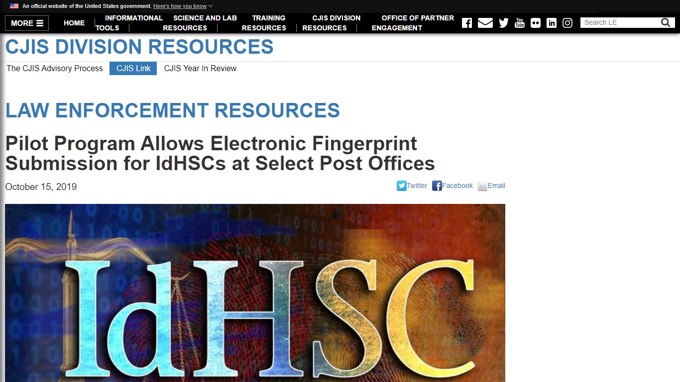 Pilot Program Allows Electronic Fingerprint Submission for IdHSCs at ...